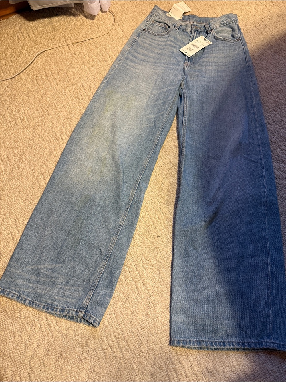Zara Light Blue Wide-Leg Jeans